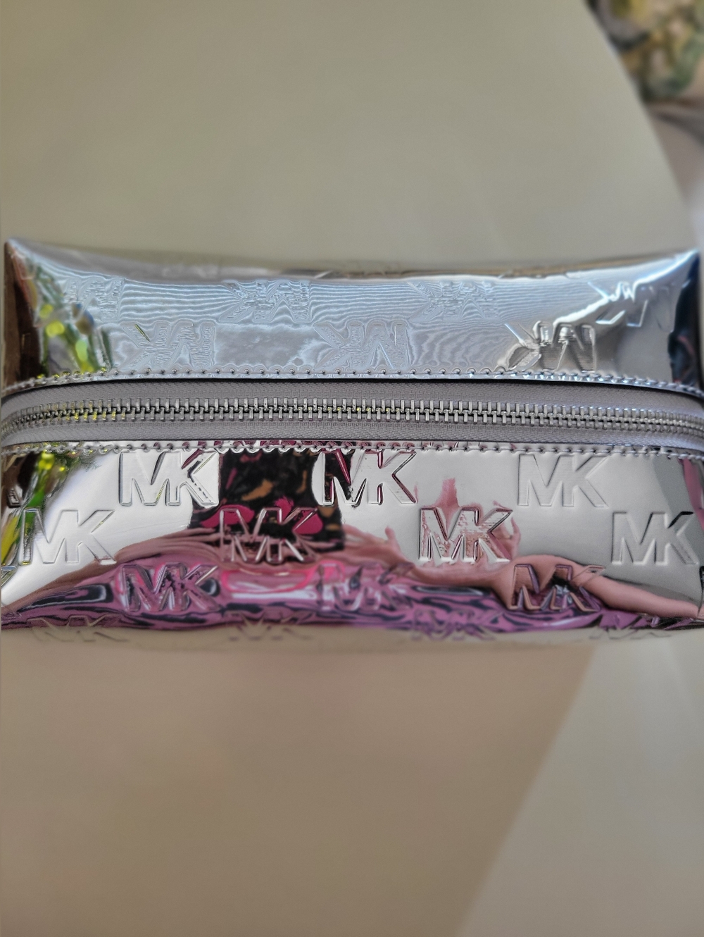 Michael Kors Silver Jet Set Cosmetic Pouch - Picture 2 of 3